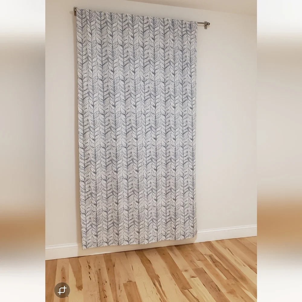 Elegant Light Blue Patterned Curtain